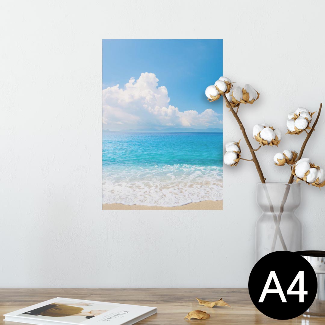 ポスター ウォールステッカー シール式ステッカー 飾り 210×297mm A4 写真 フォト 壁 インテリア おしゃれ 剥がせる wall sticker poster 011085 海　ビーチ　写真