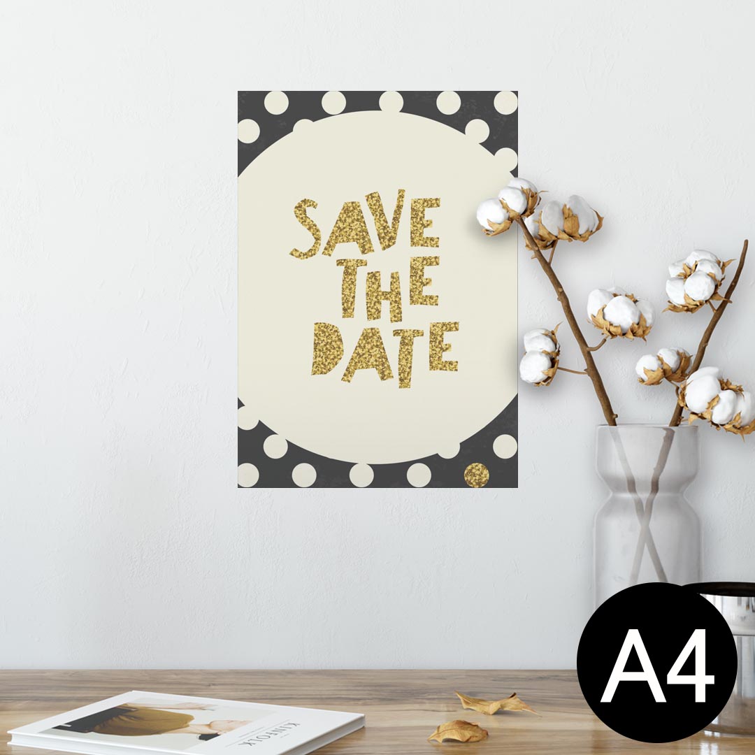 ポスター ウォールステッカー シール式ステッカー 飾り 210×297mm A4 写真 フォト 壁 インテリア おしゃれ 剥がせる wall sticker poster 011224 英語　水玉　ドット