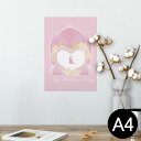 ポスター ウォールステッカー シール式ステッカー 飾り 210×297mm A4 写真 フォト 壁 インテリア おしゃれ 剥がせる wall sticker poster 011279 ハート ピンク 花(3)