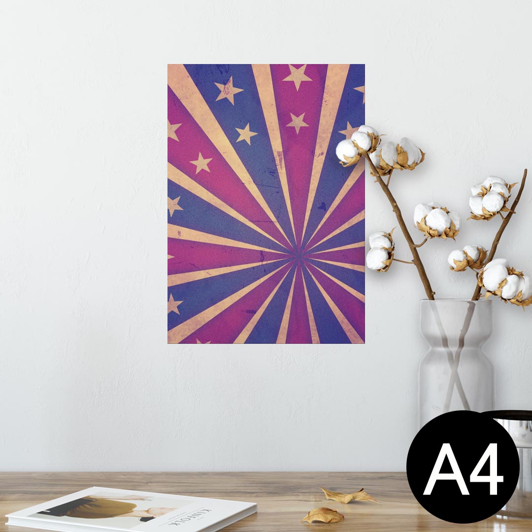 ポスター ウォールステッカー シール式ステッカー 飾り 210×297mm A4 写真 フォト 壁 インテリア おしゃれ 剥がせる wall sticker poster 011680 レトロ　星　ビンテージ