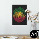 ポスター ウォールステッカー シール式ステッカー 飾り 210×297mm A4 写真 フォト 壁 インテリア おしゃれ 剥がせる wall sticker poster 011733 動物 ライオン レゲエ