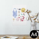 ポスター ウォールステッカー シール式ステッカー 飾り 210×297mm A4 写真 フォト 壁 インテリア おしゃれ 剥がせる wall sticker poster 012172 水着 夏 おしゃれ