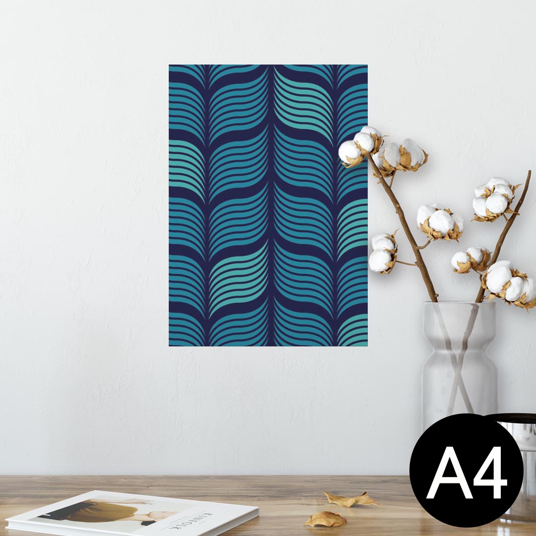 ポスター ウォールステッカー シール式ステッカー 飾り 210×297mm A4 写真 フォト 壁 インテリア おしゃれ 剥がせる wall sticker poster 012561 青　黒　柄