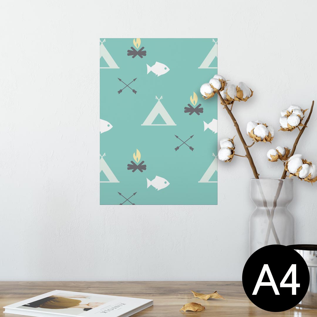 ポスター ウォールステッカー シール式ステッカー 飾り 210×297mm A4 写真 フォト 壁 インテリア おしゃれ 剥がせる wall sticker poster 012728 魚 水色 マーク