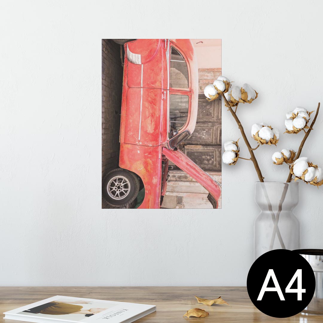 ポスター ウォールステッカー シール式ステッカー 飾り 210×297mm A4 写真 フォト 壁 インテリア おしゃれ 剥がせる wall sticker poster 012800 車　レトロ　アンティーク
