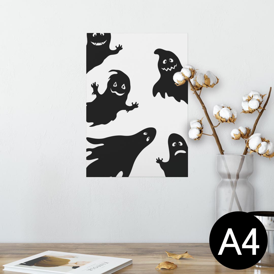 ポスター ウォールステッカー シール式ステッカー 飾り 210×297mm A4 写真 フォト 壁 インテリア おしゃれ 剥がせる wall sticker poster 013513 ハロウィン　おばけ　ゴースト