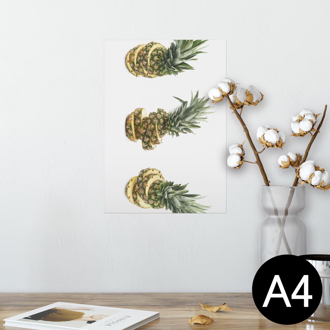 ポスター ウォールステッカー シール式ステッカー 飾り 210×297mm A4 写真 フォト 壁 インテリア おしゃれ 剥がせる wall sticker poster 013781 トロピカル　パイナップル