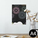 ポスター ウォールステッカー シール式ステッカー 飾り 210×297mm A4 写真 フォト 壁 インテリア おしゃれ 剥がせる wall sticker poster 013965 花火 夜空 カラフル