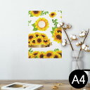 ポスター ウォールステッカー シール式ステッカー 飾り 210×297mm A4 写真 フォト 壁 インテリア おしゃれ 剥がせる wall sticker poster 014078 ひまわり 夏 花