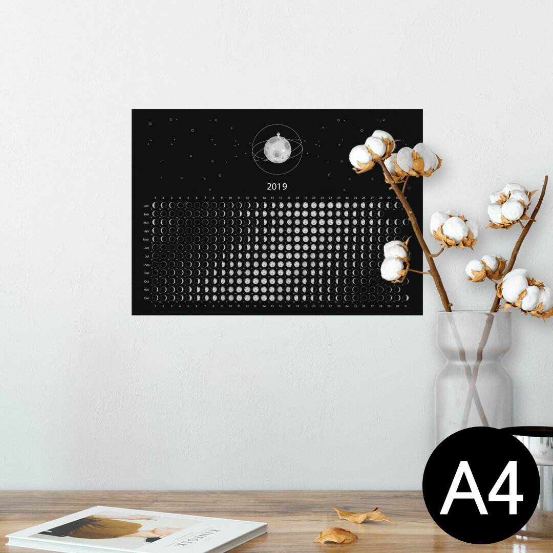 ポスター ウォールステッカー シール式ステッカー 飾り 210×297mm A4 写真 フォト 壁 インテリア おしゃれ 剥がせる wall sticker poster 016849 月　moon 満ち欠けのサムネイル
