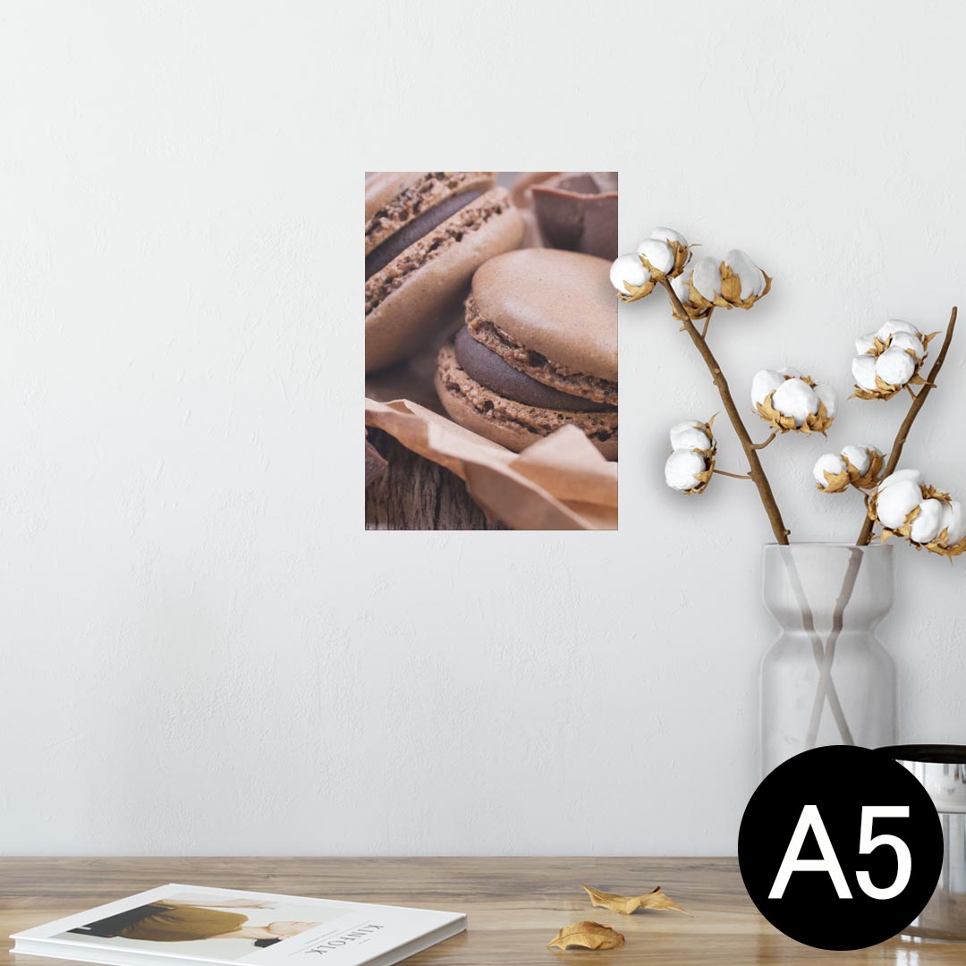 ポスター ウォールステッカー シール式ステッカー 飾り 148×210mm A5 写真 フォト 壁 インテリア おしゃれ 剥がせる wall sticker poster 001014 マカロン チョコレート