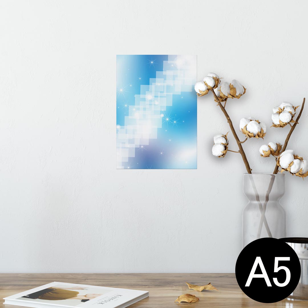 ポスター ウォールステッカー シール式ステッカー 飾り 148×210mm A5 写真 フォト 壁 インテリア おしゃれ 剥がせる wall sticker poster 002135 青　キラキラ