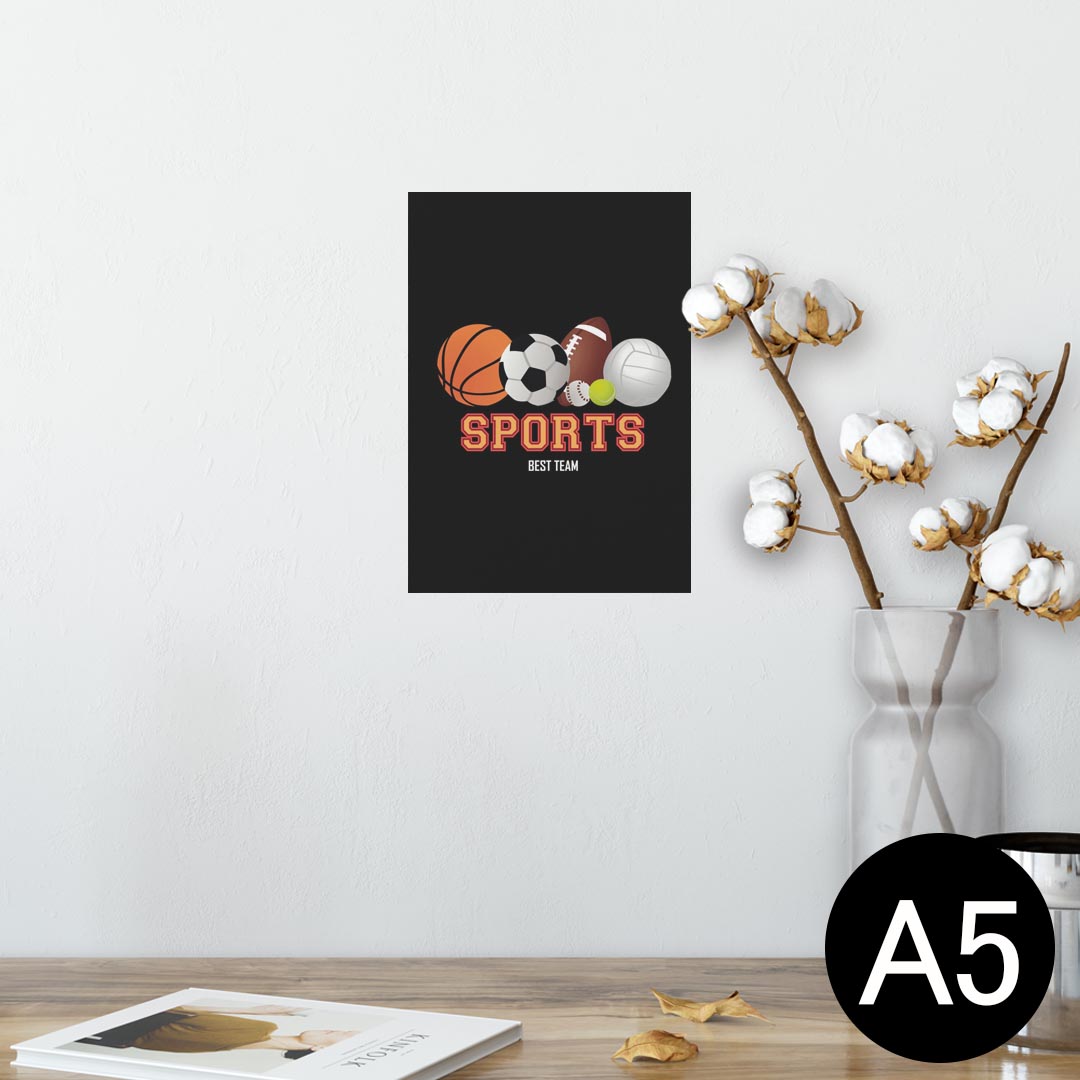 ポスター ウォールステッカー シール式ステッカー 飾り 148×210mm A5 写真 フォト 壁 インテリア おしゃれ 剥がせる wall sticker poster 002909 スポーツ シンプル 黒