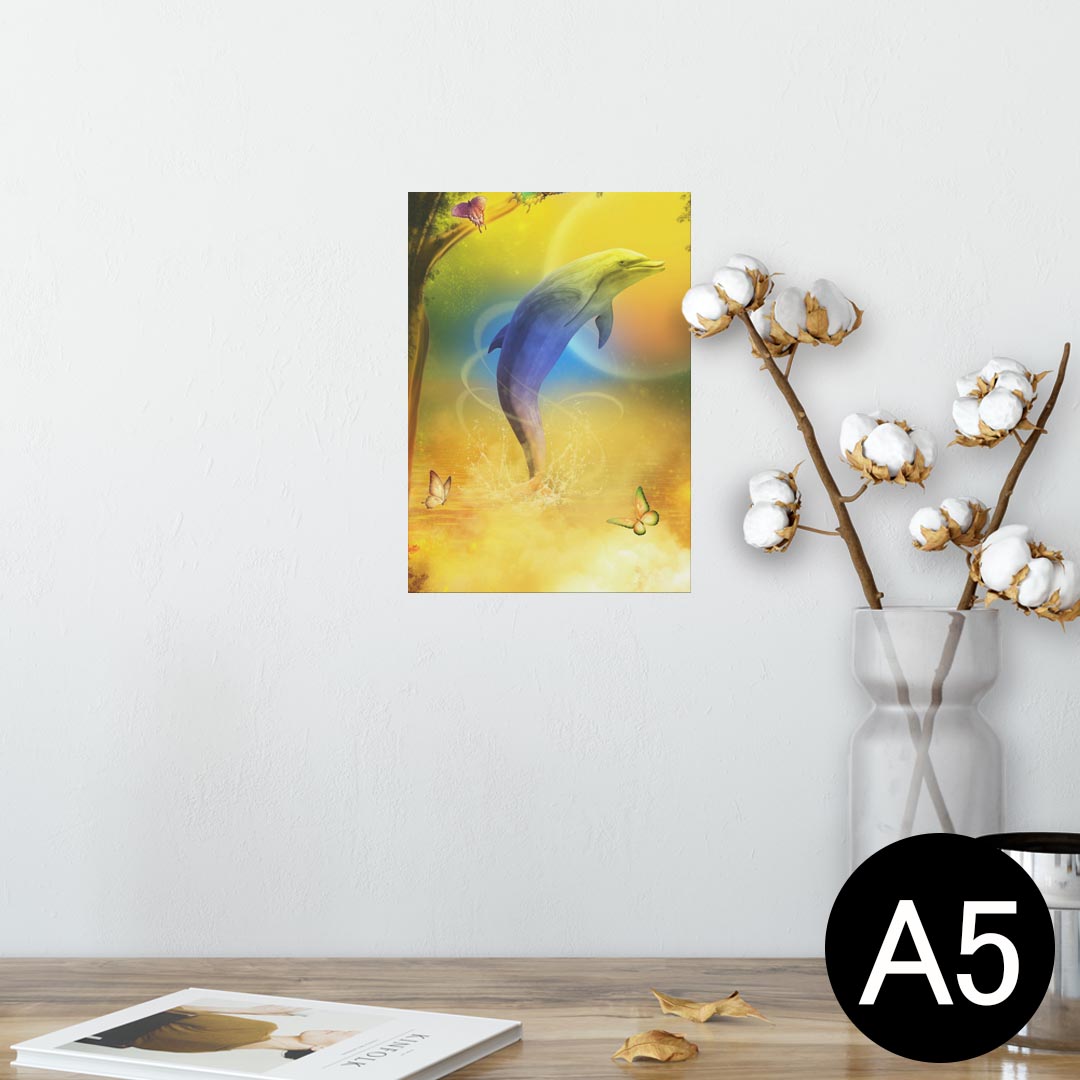 ポスター ウォールステッカー シール式ステッカー 飾り 148×210mm A5 写真 フォト 壁 インテリア おしゃれ 剥がせる wall sticker poster 003351 クール 動物　イラスト　カラフル