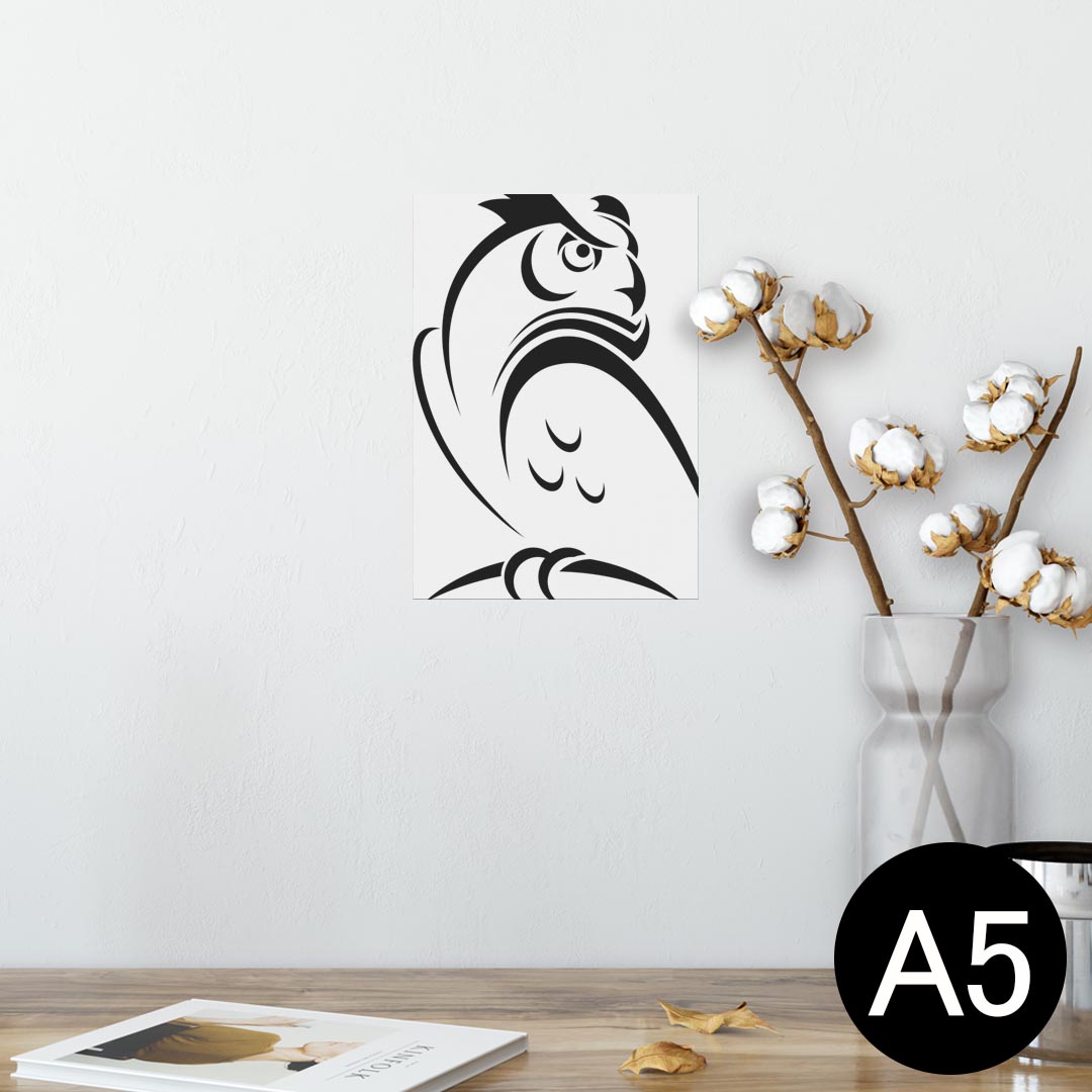 ポスター ウォールステッカー シール式ステッカー 飾り 148×210mm A5 写真 フォト 壁 インテリア おしゃれ 剥がせる wall sticker poster 003479 鳥　動物　イラスト