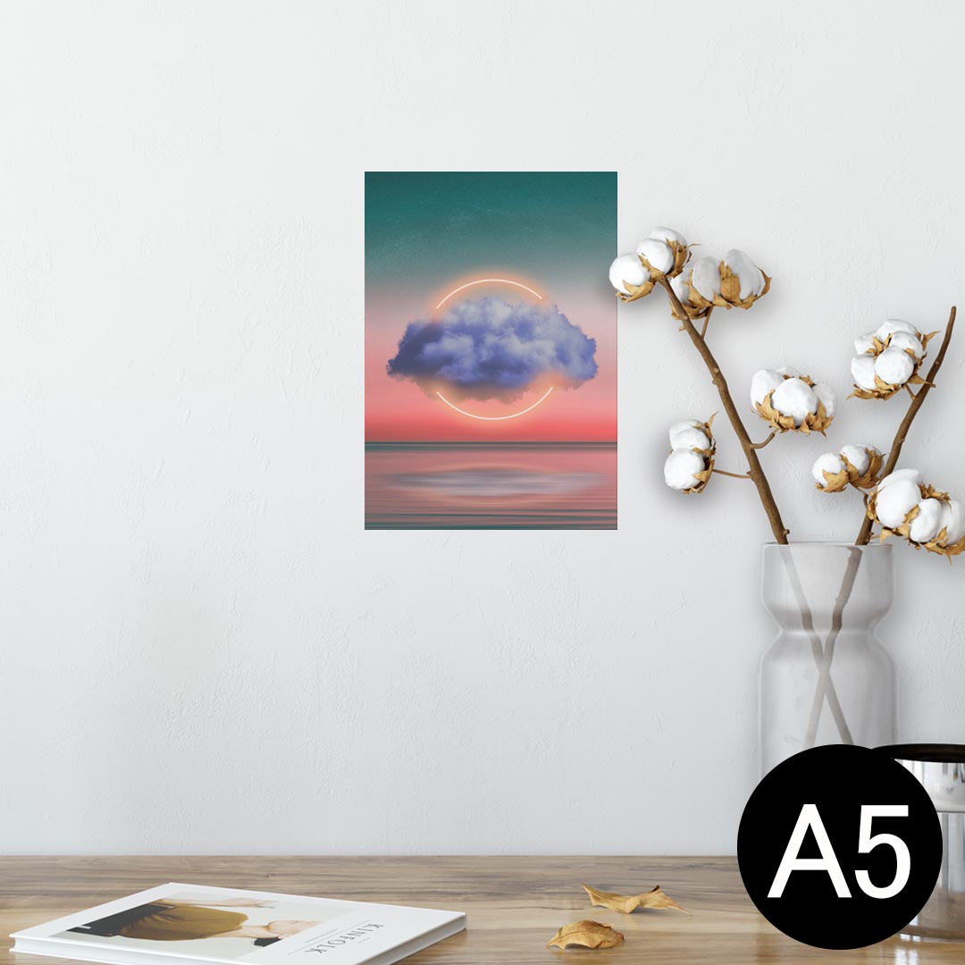 ポスター ウォールステッカー シール式ステッカー 飾り 148×210mm A5 写真 フォト 壁 インテリア おしゃれ 剥がせる wall sticker poster 023133 雲 ネオン