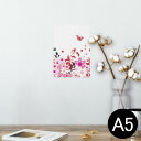 ポスター ウォールステッカー シール式ステッカー 飾り 148×210mm A5 写真 フォト 壁 インテリア おしゃれ 剥がせる wall sticker poster 004632 蝶 花 赤(3)