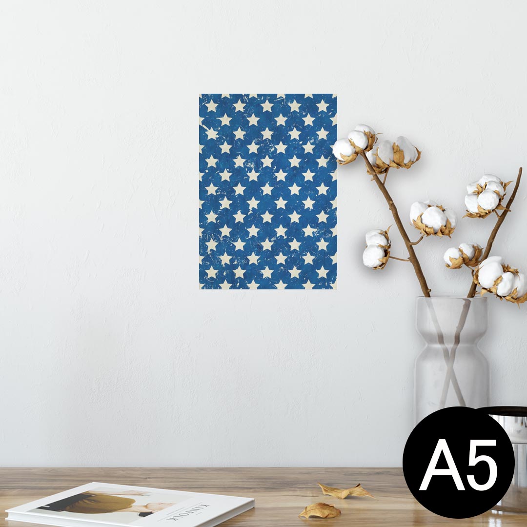 ポスター ウォールステッカー シール式ステッカー 飾り 148×210mm A5 写真 フォト 壁 インテリア おしゃれ 剥がせる wall sticker poster 005338 星 スター 青