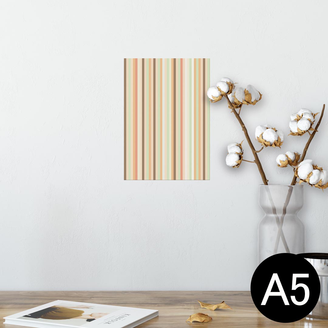 ポスター ウォールステッカー シール式ステッカー 飾り 148×210mm A5 写真 フォト 壁 インテリア おしゃれ 剥がせる wall sticker poster 005434 ストライプ　模様