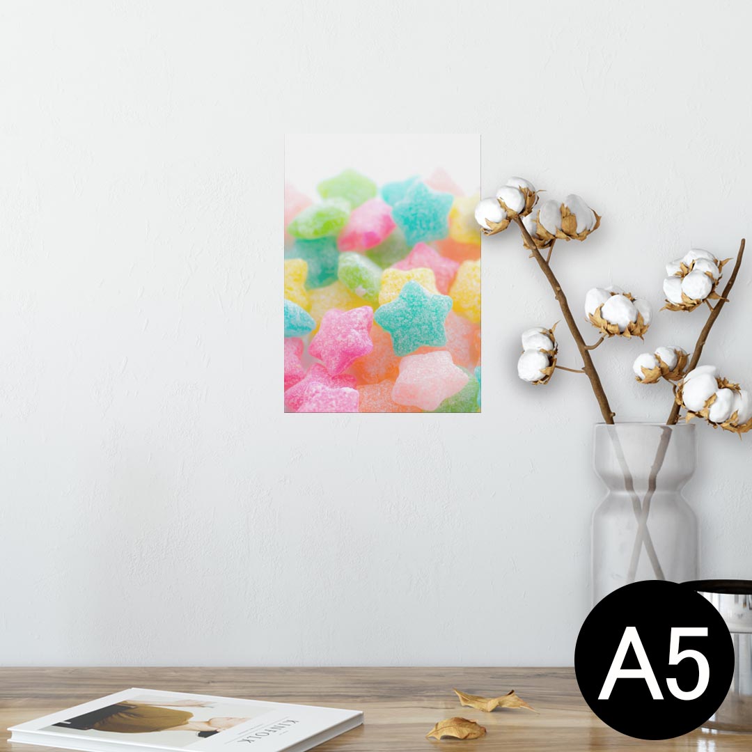 楽天kabeコレポスター ウォールステッカー シール式ステッカー 飾り 148×210mm A5 写真 フォト 壁 インテリア おしゃれ 剥がせる wall sticker poster 005886 写真　お菓子　星