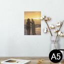 ポスター ウォールステッカー シール式ステッカー 飾り 148×210mm A5 写真 フォト 壁 インテリア おしゃれ 剥がせる wall sticker poster 006520 写真 海 夕日 人物(3)