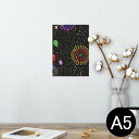 ポスター ウォールステッカー シール式ステッカー 飾り 148×210mm A5 写真 フォト 壁 インテリア おしゃれ 剥がせる wall sticker poster 006975 花火 カラフル