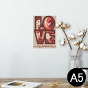 ポスター ウォールステッカー シール式ステッカー 飾り 148×210mm A5 写真 フォト 壁 インテリア おしゃれ 剥がせる wall sticker poster 007309 赤 レッド ハート バレンタイン