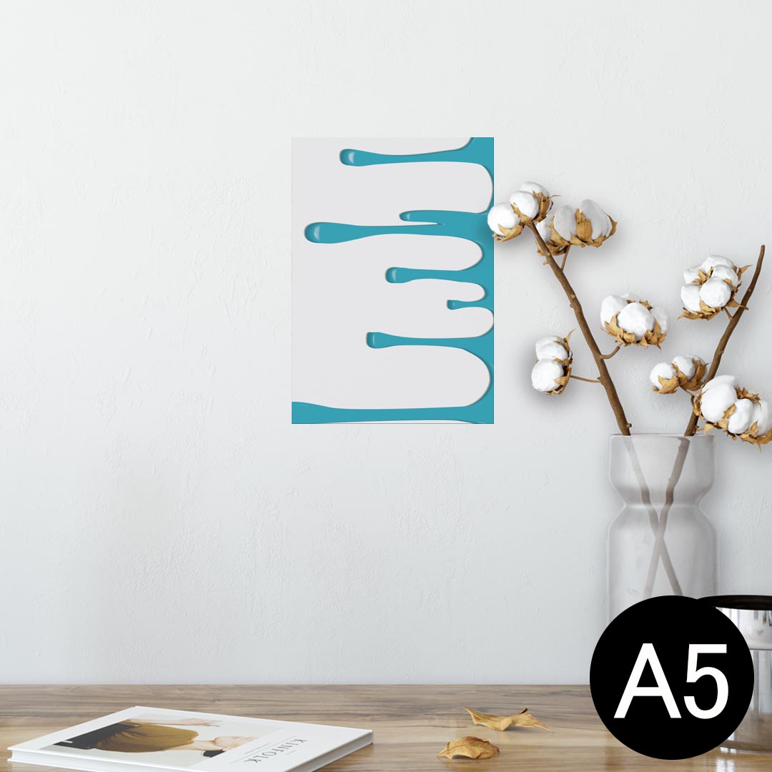 ポスター ウォールステッカー シール式ステッカー 飾り 148×210mm A5 写真 フォト 壁 インテリア おしゃれ 剥がせる wall sticker poster 007422 青 ブルー インク ペンキ