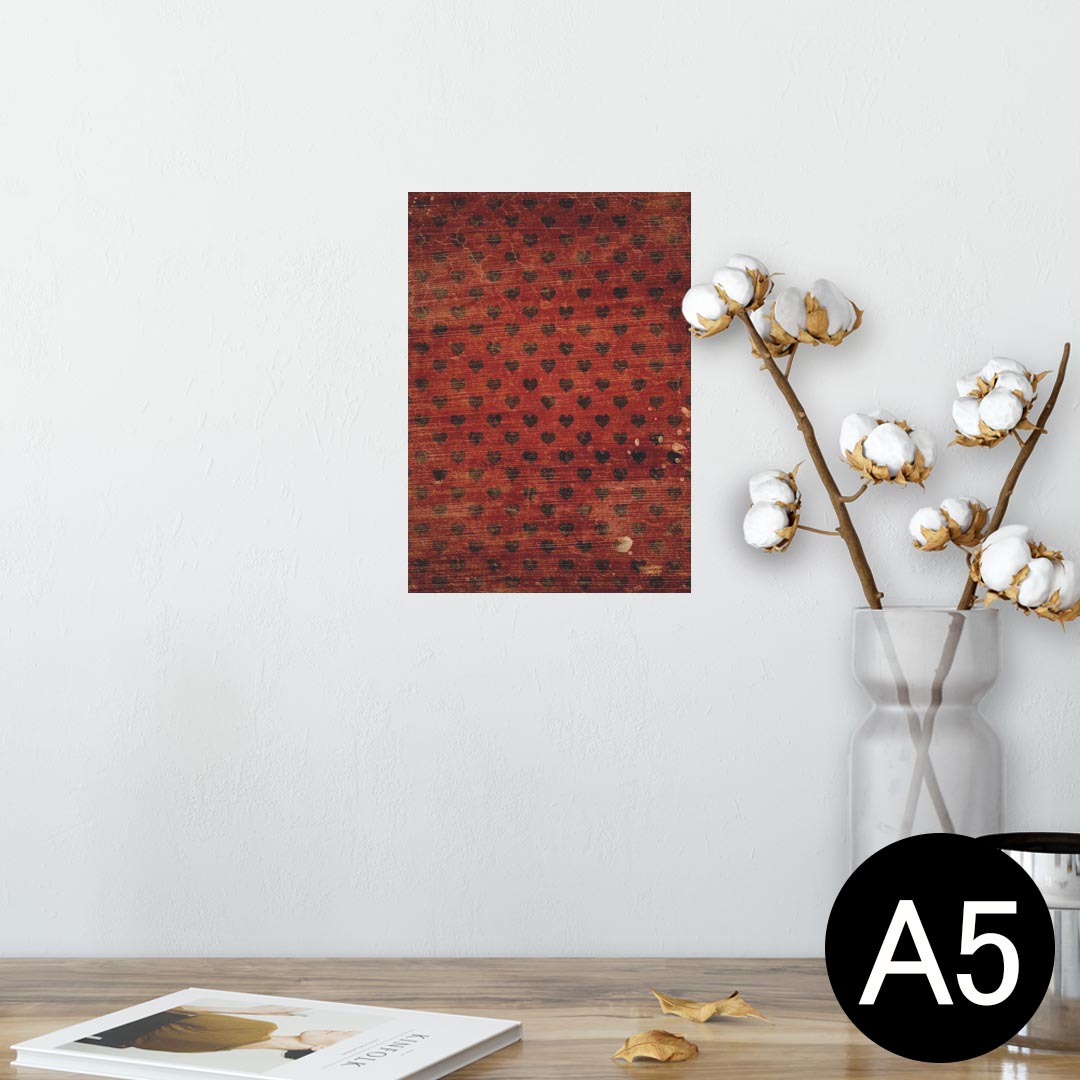 ポスター ウォールステッカー シール式ステッカー 飾り 148×210mm A5 写真 フォト 壁 インテリア おしゃれ 剥がせる wall sticker poster 007423 赤 レッド ハート 模様
