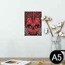 ポスター ウォールステッカー シール式ステッカー 飾り 148×210mm A5 写真 フォト 壁 インテリア おしゃれ 剥がせる wall sticker poster 008543 2015 カレンダー 骸骨 赤 レッド