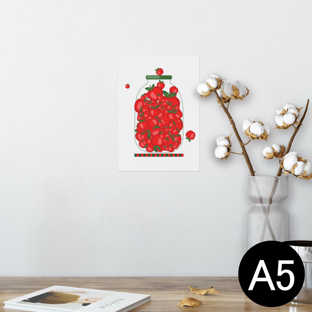 ポスター ウォールステッカー シール式ステッカー 飾り 148×210mm A5 写真 フォト 壁 インテリア おしゃれ 剥がせる wall sticker poster 009174 果物　赤　リンゴ