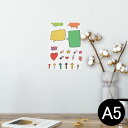 ポスター ウォールステッカー シール式ステッカー 飾り 148×210mm A5 写真 フォト 壁 インテリア おしゃれ 剥がせる wall sticker poster 009366 カラフル 星 ハート(3)