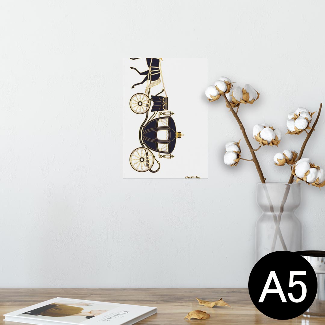 ポスター ウォールステッカー シール式ステッカー 飾り 148×210mm A5 写真 フォト 壁 インテリア おしゃれ 剥がせる wall sticker poster 009569 馬 馬車 アンティーク
