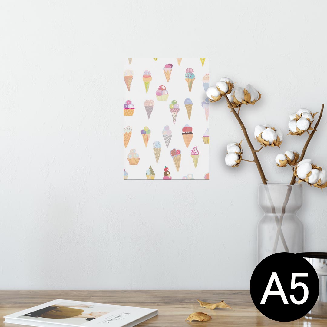 楽天kabeコレポスター ウォールステッカー シール式ステッカー 飾り 148×210mm A5 写真 フォト 壁 インテリア おしゃれ 剥がせる wall sticker poster 010352 お菓子　パステル　デザート