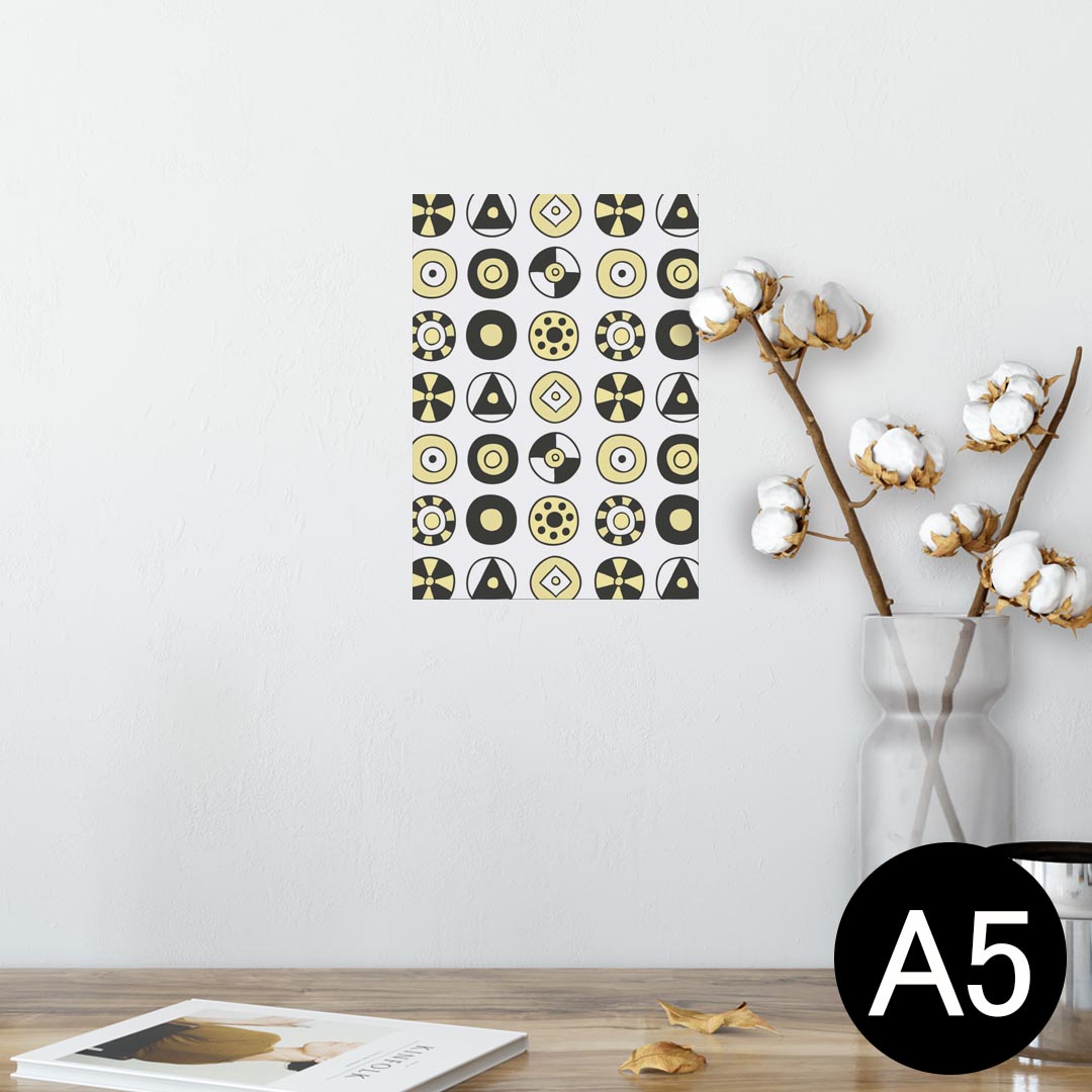 ポスター ウォールステッカー シール式ステッカー 飾り 148×210mm A5 写真 フォト 壁 インテリア おしゃれ 剥がせる wall sticker poster 010446 模様　黄色　黒　白