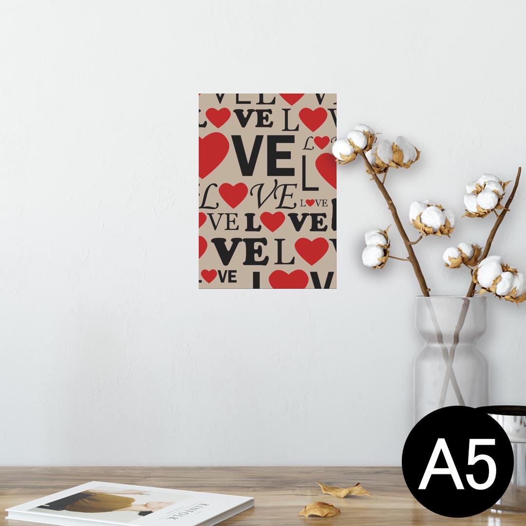 ポスター ウォールステッカー シール式ステッカー 飾り 148×210mm A5 写真 フォト 壁 インテリア おしゃれ 剥がせる wall sticker poster 010743 英語　LOVE　ハート