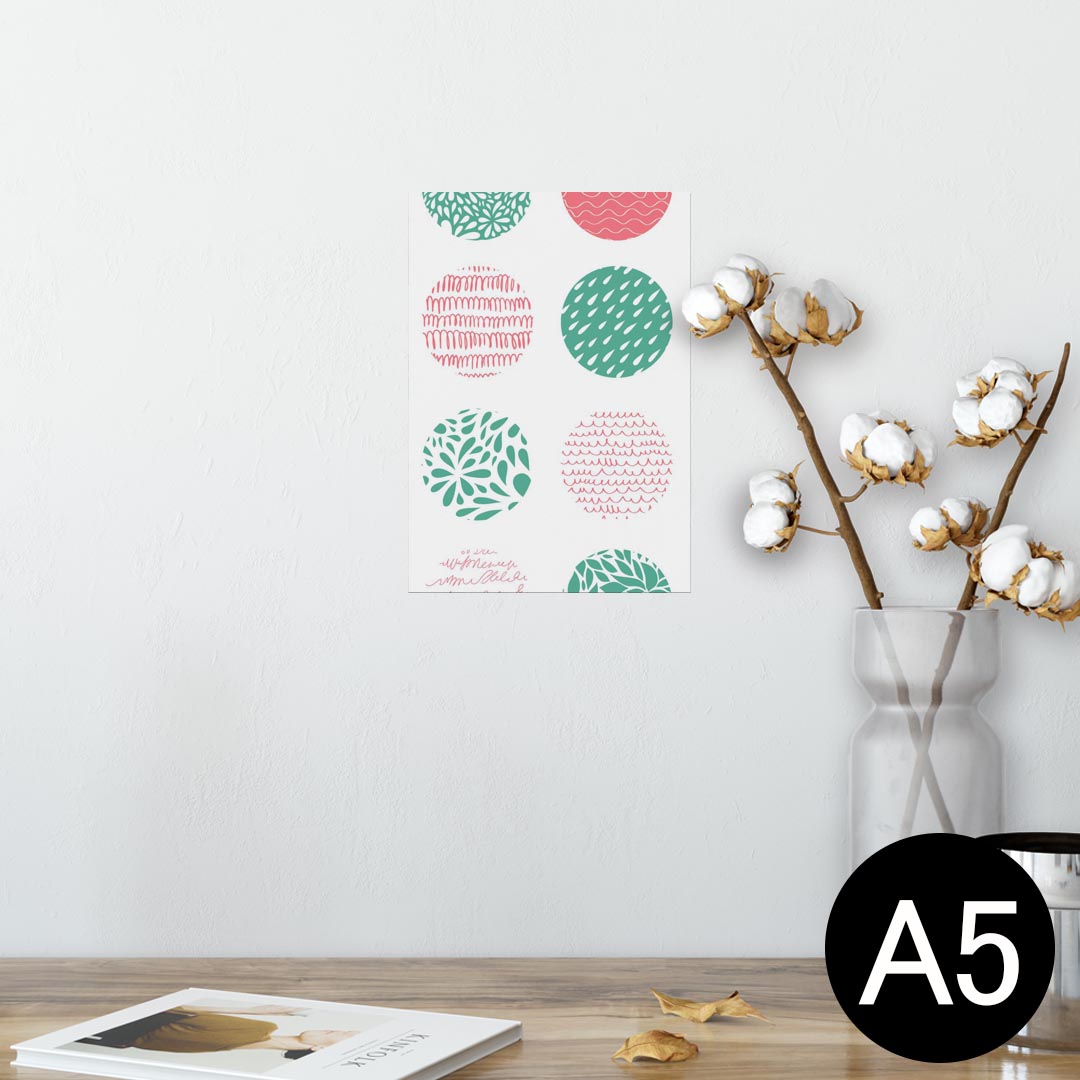 ポスター ウォールステッカー シール式ステッカー 飾り 148×210mm A5 写真 フォト 壁 インテリア おしゃれ 剥がせる wall sticker poster 010797 和柄　和風　赤　緑