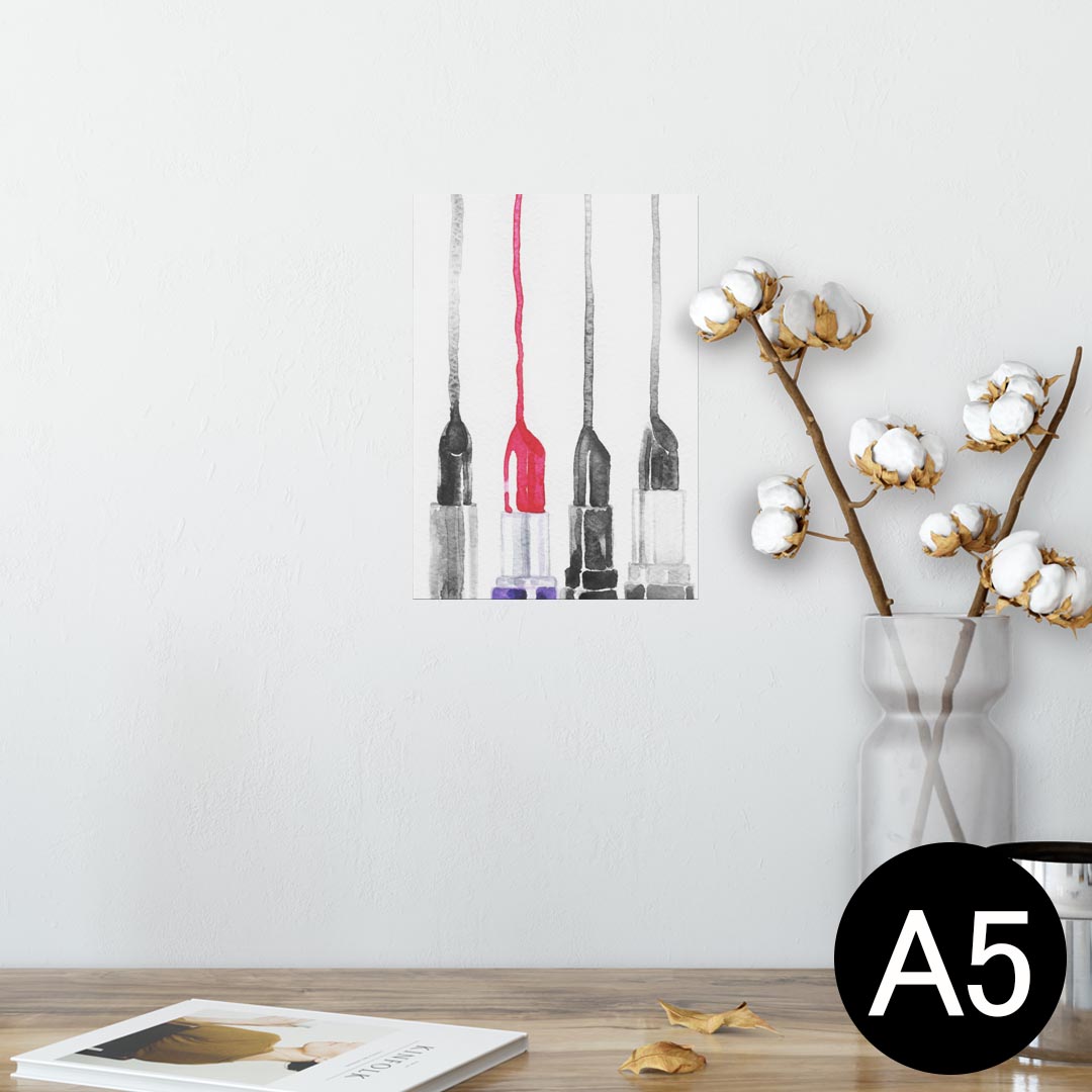 ポスター ウォールステッカー シール式ステッカー 飾り 148×210mm A5 写真 フォト 壁 インテリア おしゃれ 剥がせる wall sticker poster 010913 メイク　口紅　化粧