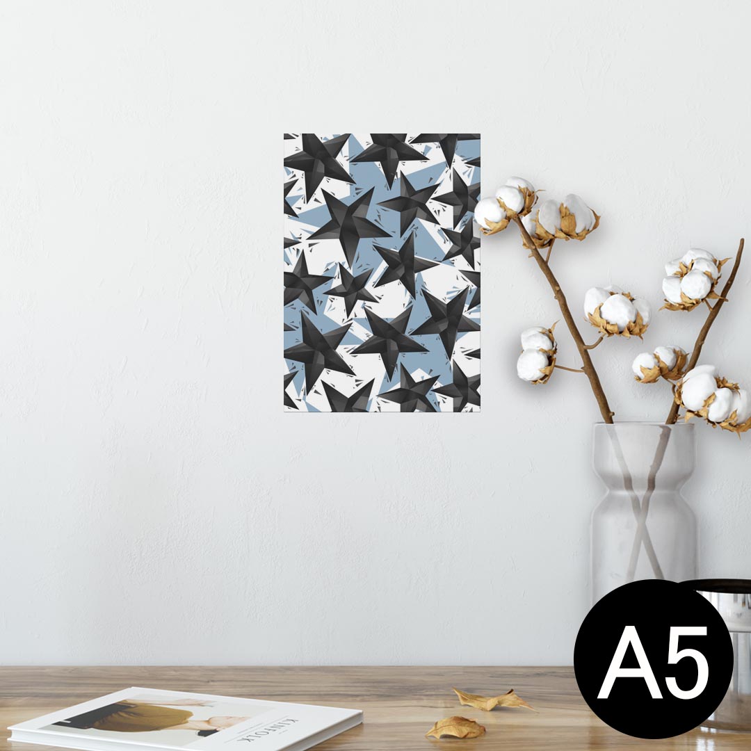 ポスター ウォールステッカー シール式ステッカー 飾り 148×210mm A5 写真 フォト 壁 インテリア おしゃれ 剥がせる wall sticker poster 011234 星　青　白