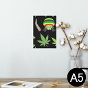 ポスター ウォールステッカー シール式ステッカー 飾り 148×210mm A5 写真 フォト 壁 インテリア おしゃれ 剥がせる wall sticker poster 011917 レゲエ スカル かっこいい
