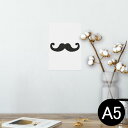 ポスター ウォールステッカー シール式ステッカー 飾り 148×210mm A5 写真 フォト 壁 インテリア おしゃれ 剥がせる wall sticker poster 012978 ヒゲ モノトーン マーク(3)
