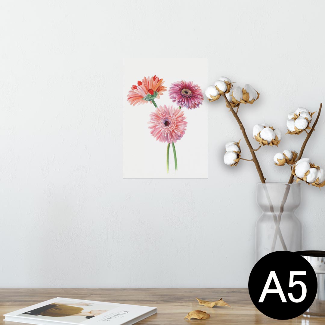 ポスター ウォールステッカー シール式ステッカー 飾り 148×210mm A5 写真 フォト 壁 インテリア おしゃれ 剥がせる wall sticker poster 013498 花　ピンク　植物