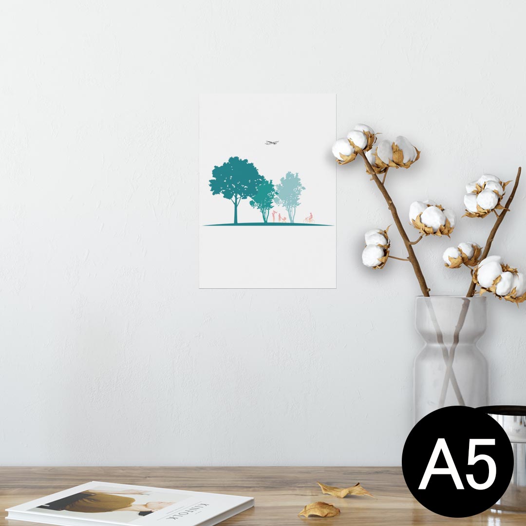 ポスター ウォールステッカー シール式ステッカー 飾り 148×210mm A5 写真 フォト 壁 インテリア おしゃれ 剥がせる wall sticker poster 013623 木　人　飛行機