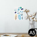 ポスター ウォールステッカー シール式ステッカー 飾り 148×210mm A5 写真 フォト 壁 インテリア おしゃれ 剥がせる wall sticker poster 014106 海 ビーチ パラソル