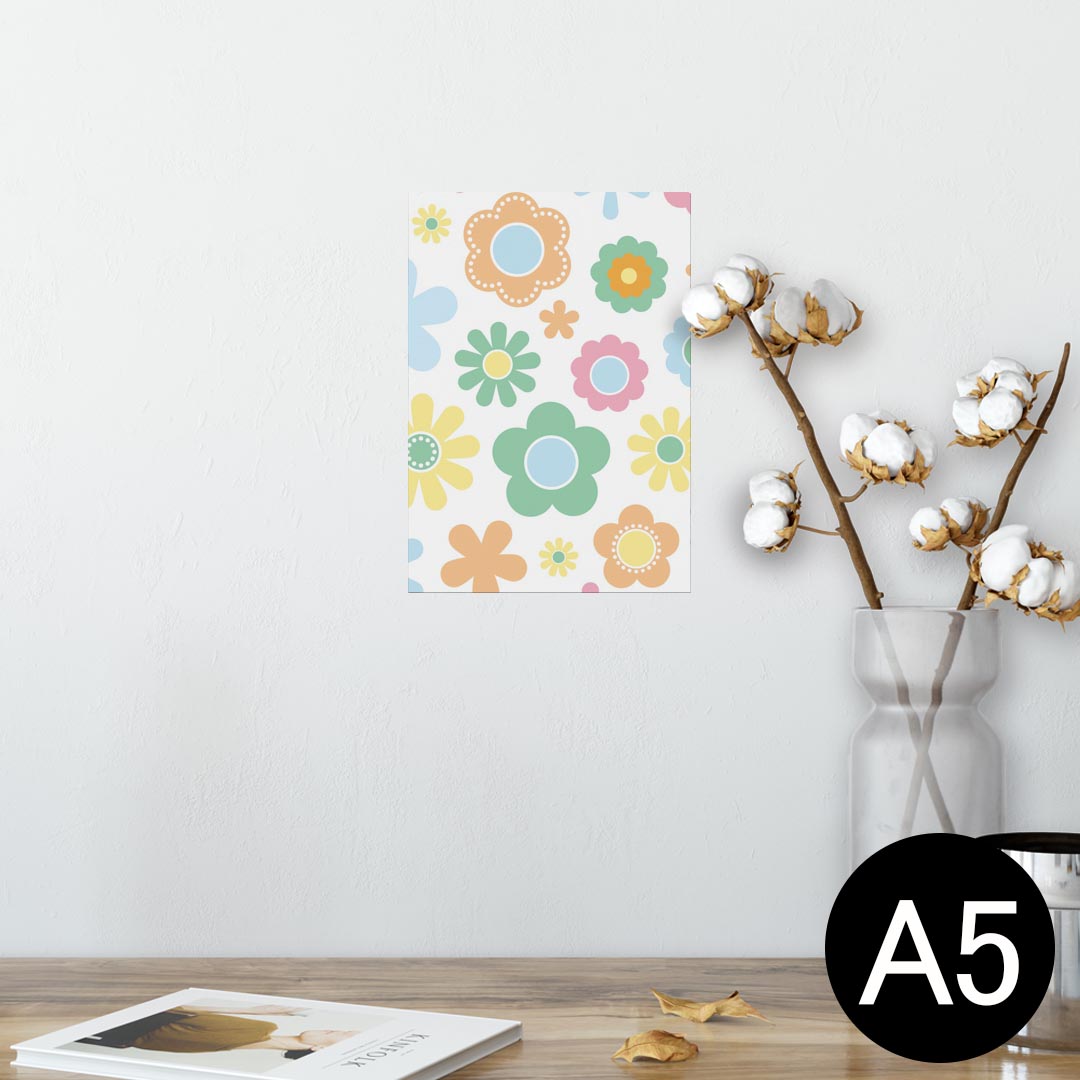 ポスター ウォールステッカー シール式ステッカー 飾り 148×210mm A5 写真 フォト 壁 インテリア おしゃれ 剥がせる wall sticker poster 014155 花 カラフル
