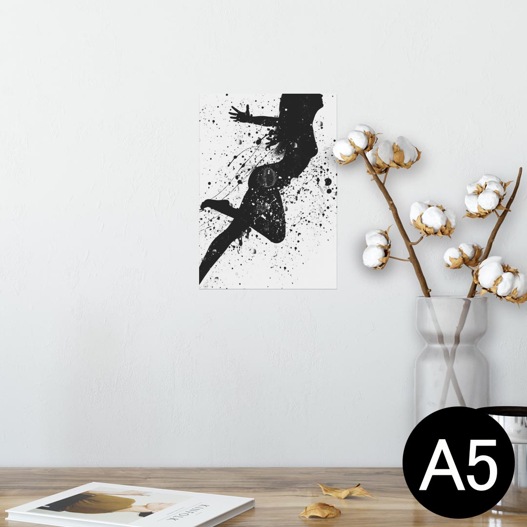 ポスター ウォールステッカー シール式ステッカー 飾り 148×210mm A5 写真 フォト 壁 インテリア おしゃれ 剥がせる wall sticker poster 014416 おしゃれ　シルエット　人物