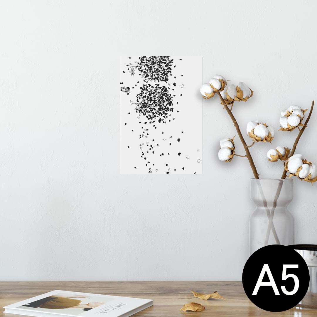 ポスター ウォールステッカー シール式ステッカー 飾り 148×210mm A5 写真 フォト 壁 インテリア おしゃれ 剥がせる wall sticker poster 014685 木　植物　ハート