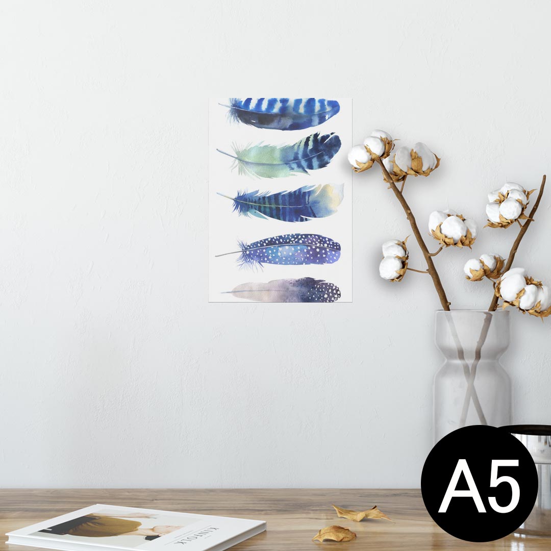 ポスター ウォールステッカー シール式ステッカー 飾り 148×210mm A5 写真 フォト 壁 インテリア おしゃれ 剥がせる wall sticker poster 014702 羽根　フェザー