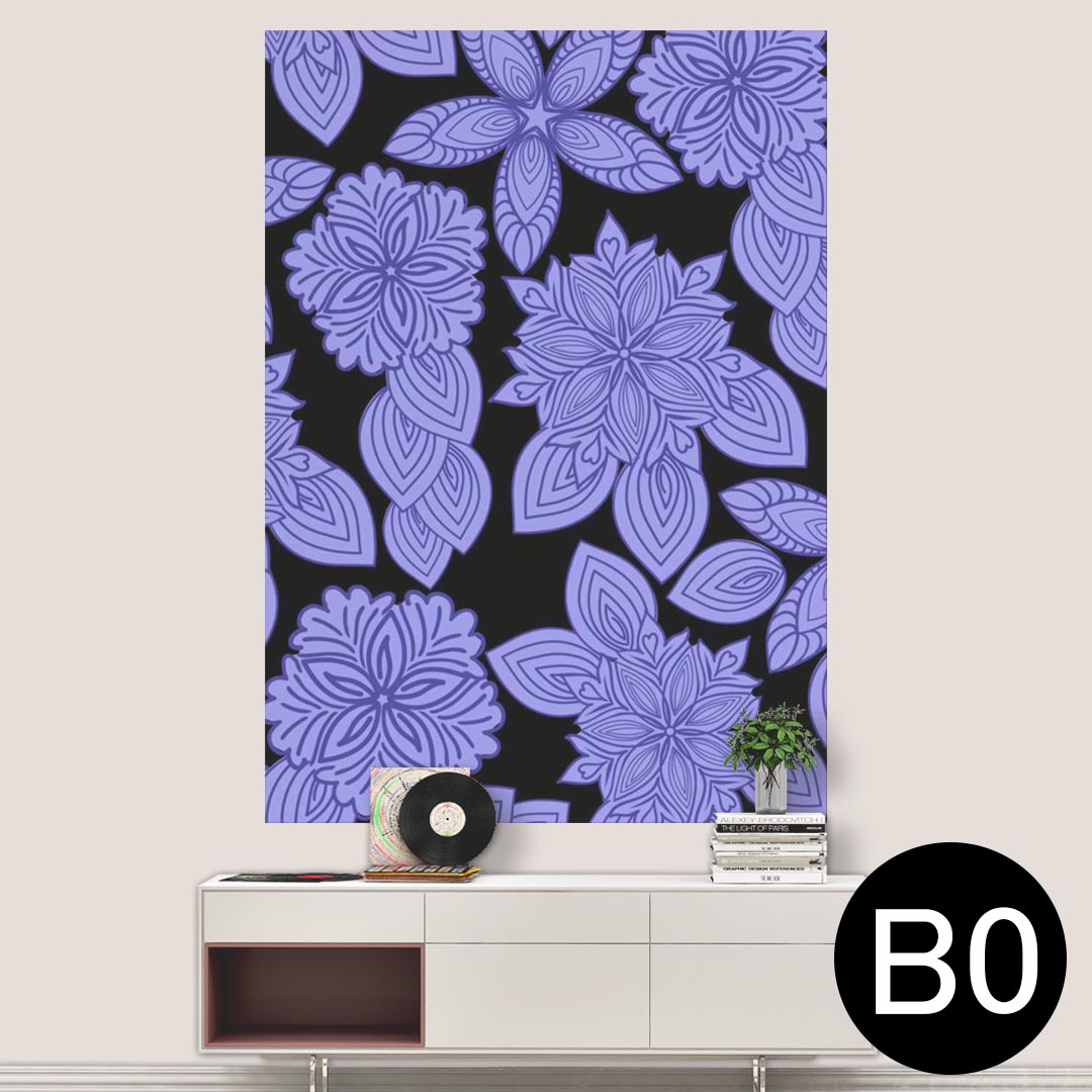 ポステッカー ポスター ウォールステッカー シール式ステッカー 飾り 1030mm×1456mm B0 写真 フォト 壁 インテリア おしゃれ 剥がせる wall sticker poster 001118 花　むらさき