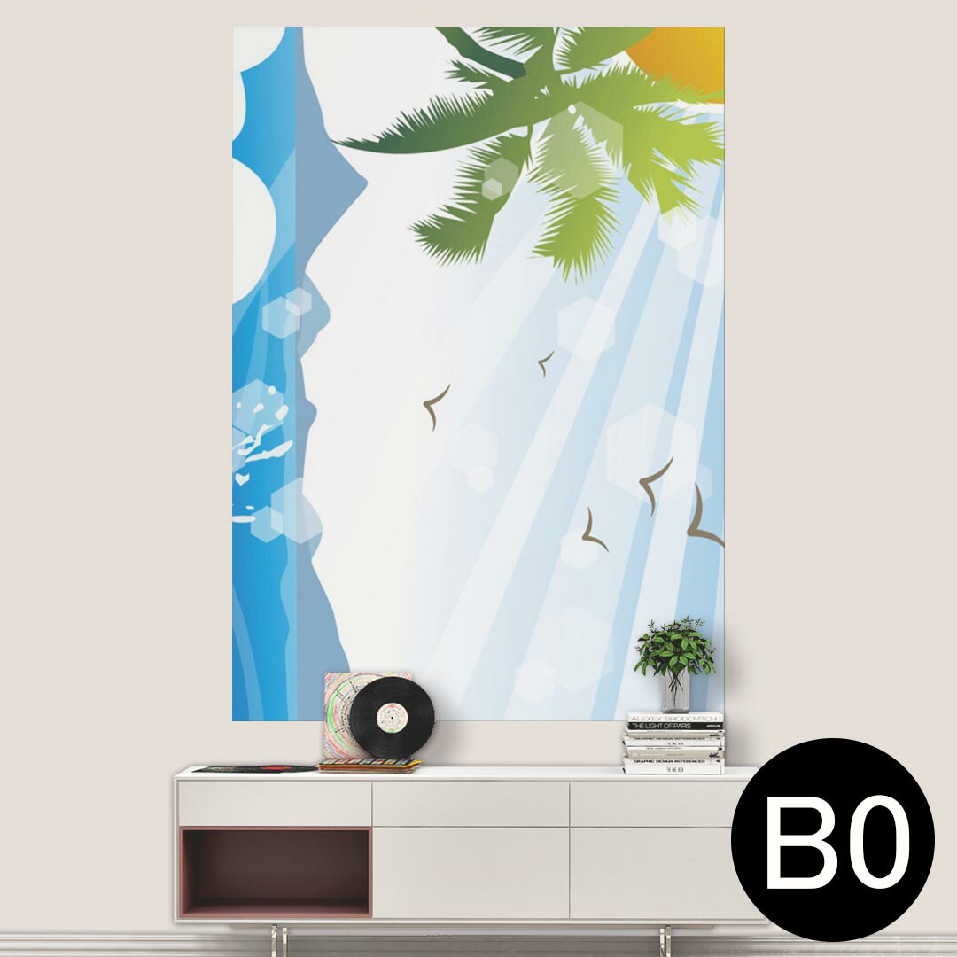 ポステッカー ポスター ウォールステッカー シール式ステッカー 飾り 1030mm×1456mm B0 写真 フォト 壁 インテリア おしゃれ 剥がせる wall sticker poster 001381 南国　トロピカル　海